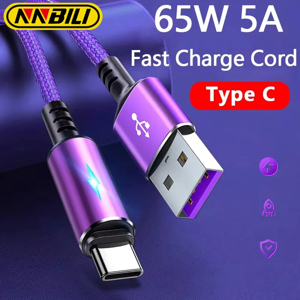 NNBILI 5A Superschnelles Ladekabel USB Typ C Kabel USB C Ladekabel für Xiaomi Realme Honor Huawei Poco Oneplus