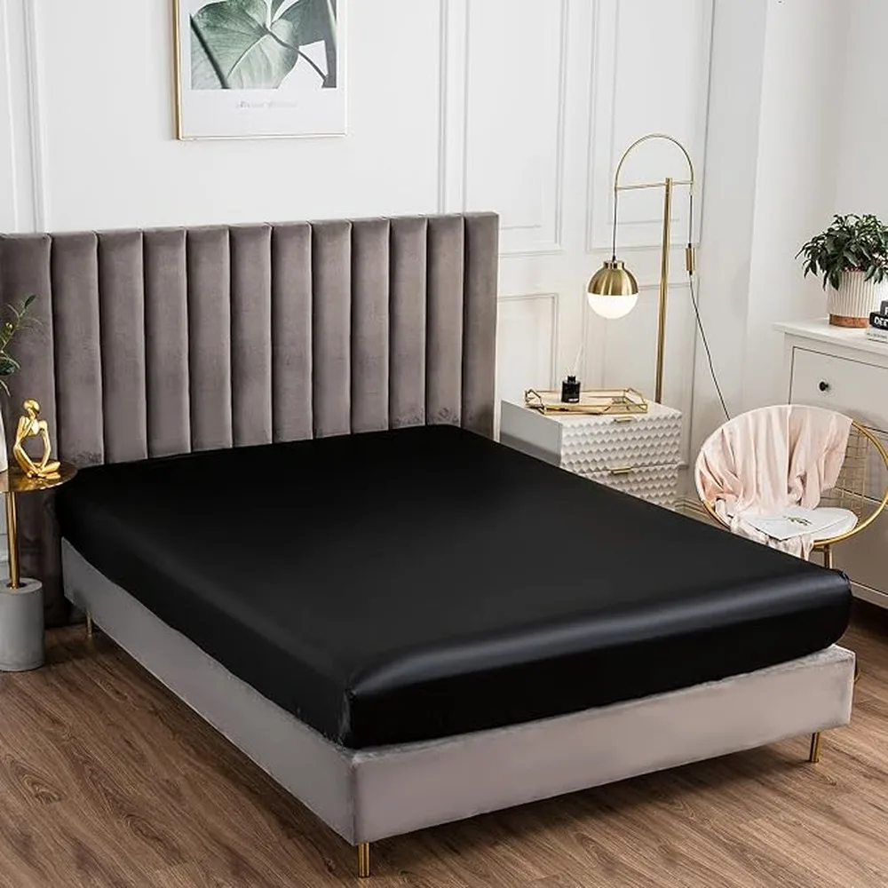 Gorgeous Satin Fitted Sheet Queen Provides Supersmooth Soft And Comfortable Sleep