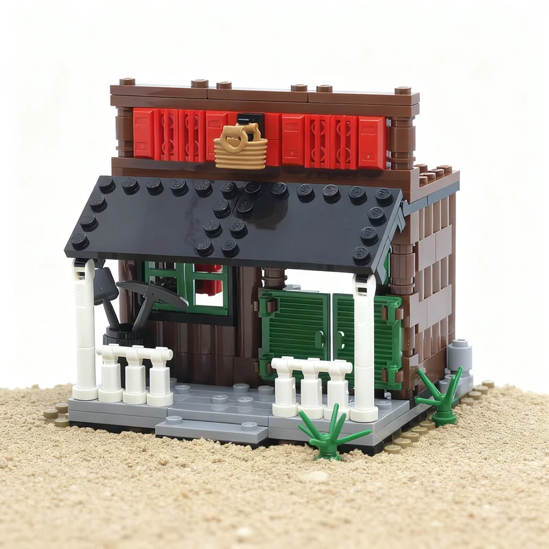 219pcs MOC Gold City General Store Western Display Building Blocks Creative Kit Collector Series Challenge Toy Gift For Adults