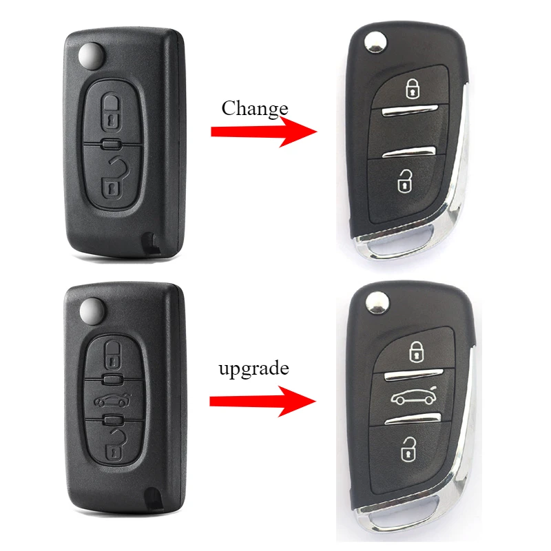 

Modification Car Key Fob Case Shell Housing for Peugeot 206 408 306 407 807 for Citroen C2 C4 C5 C6 C8 Berlingo Xsara Picasso