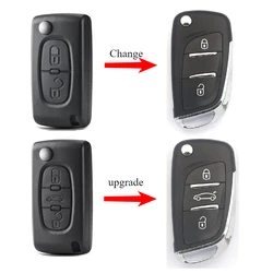Modification Car Key Fob Case Shell Housing for Peugeot 206 408 306 407 807 for Citroen C2 C4 C5 C6 C8 Berlingo Xsara Picasso