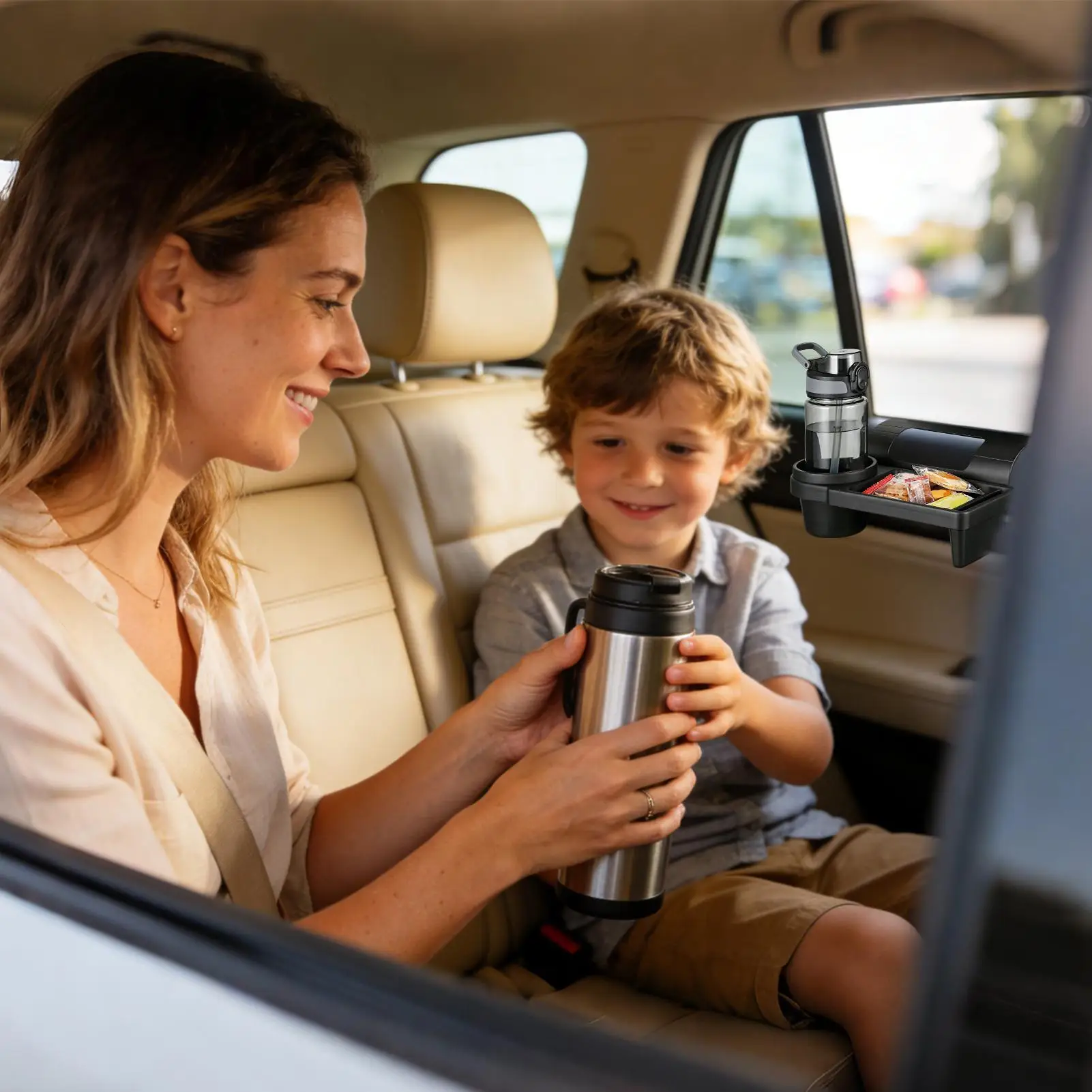 

Window Cup Holders For Vehicles Rack With Tray Car Drink Holder For Automotive Vehicle Truck Window Door Cell Phone Earphone Key