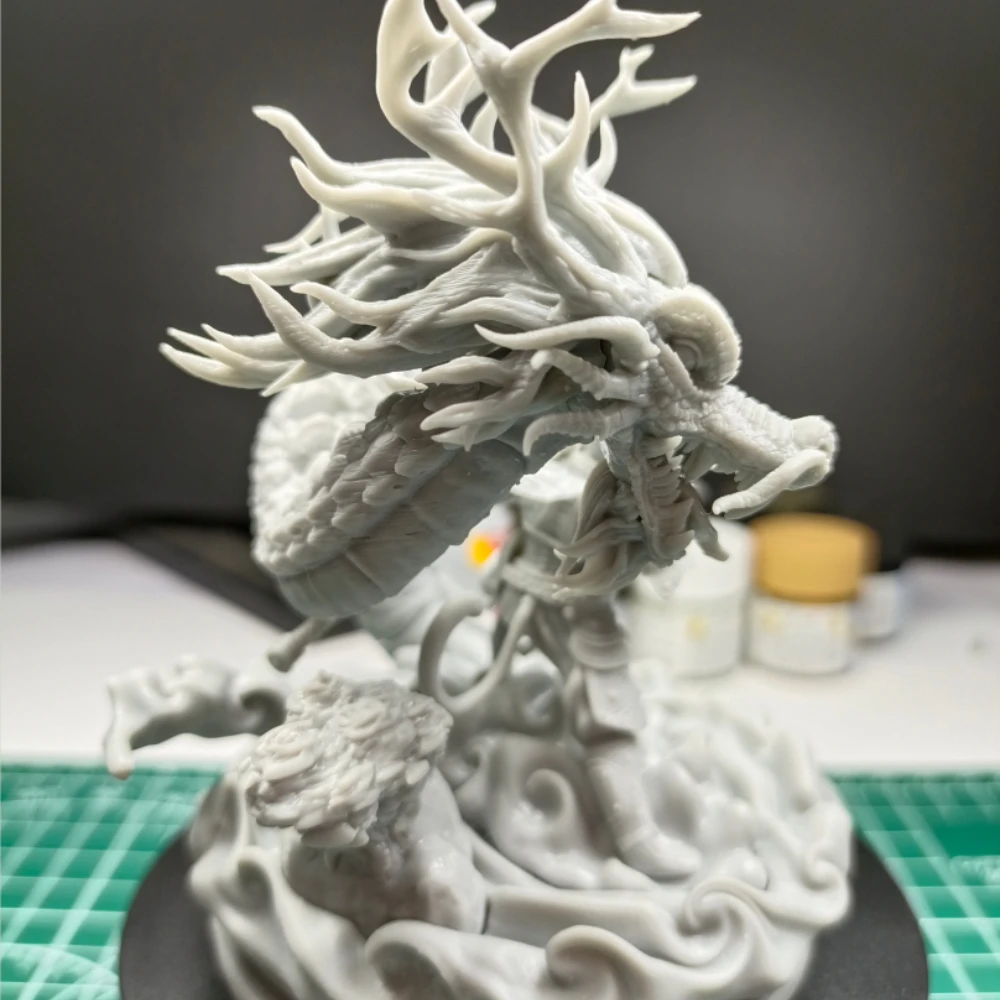 38mm 50mm 75mm Magical Loong and Sun Wukong 3D Printed White Models Miniatures DIY Coloring Self-assembly Models Gifts - Image 5