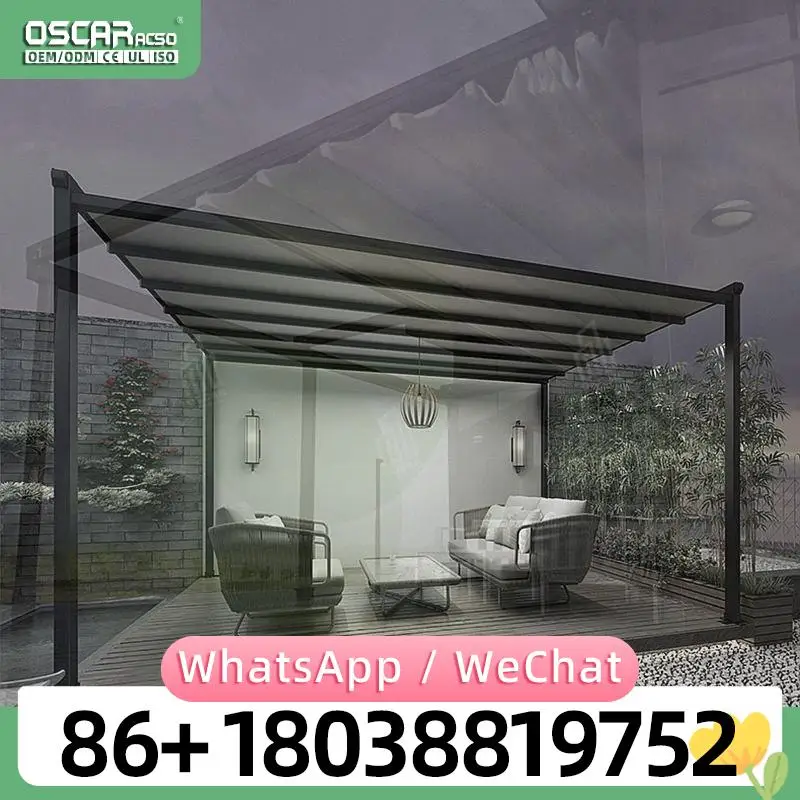 

High Quality Outdoor Solar Retractable Roof Carport Canopy in Garden and Outdoor Areas Retractable Canopy Pergola