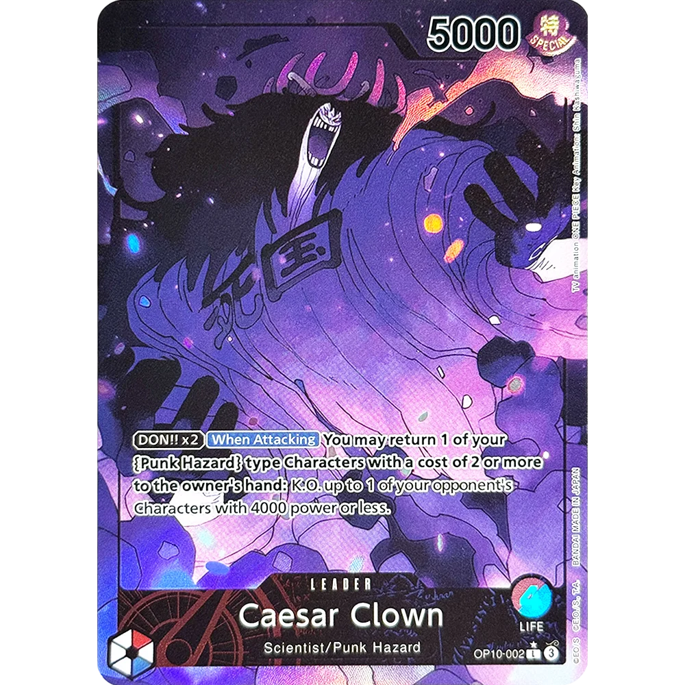 One piece Leader Game Cards OP09 OP10 Caesar Clown Eustass Captain Kid Nico Robin Luffy Sugar Marshall.D.Teach Law Smoker Shanks view 2
