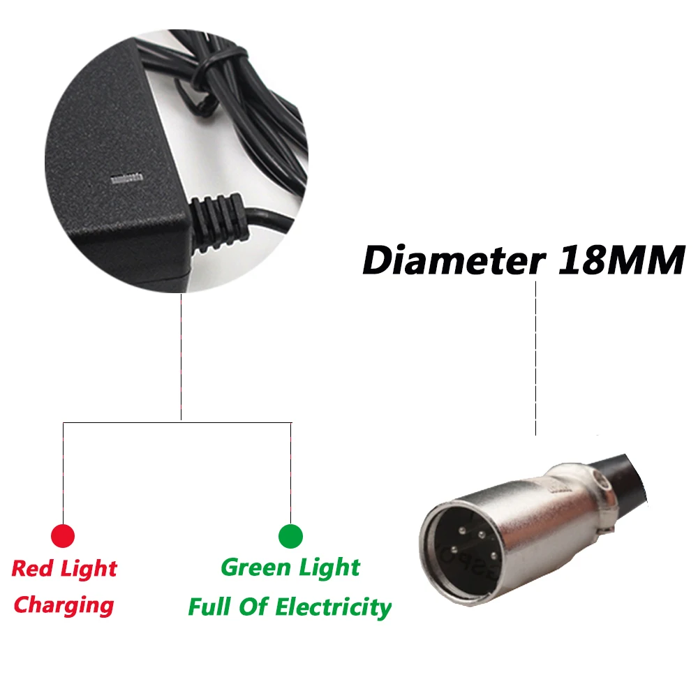 36V Charger 42V 2A lithium battery charger for 36V lithium battery pack with 3-Pin XLR/4-Pin XLR Socket