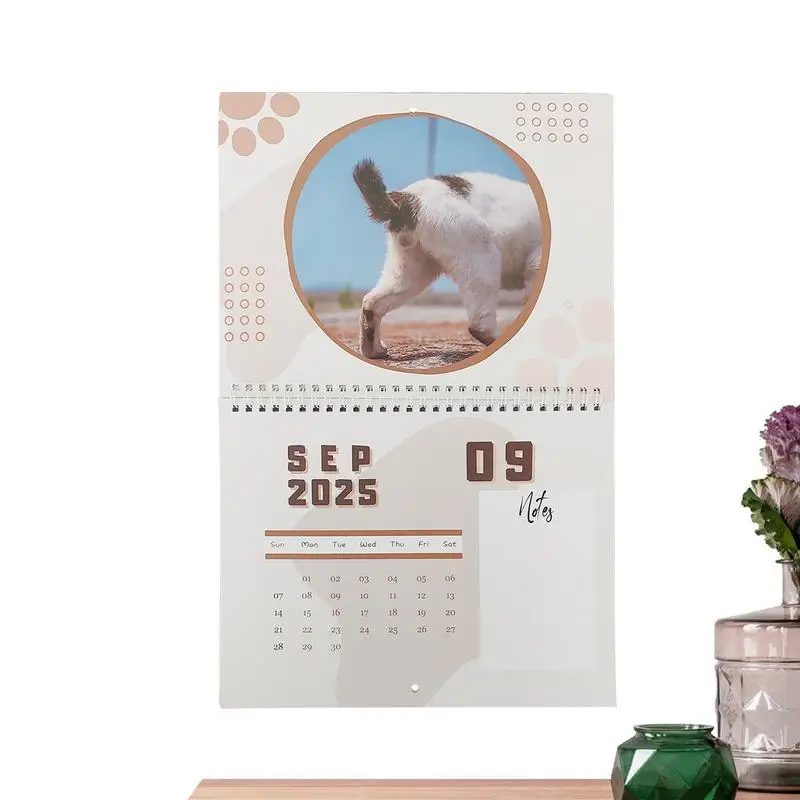 2025 Cat Butt Wall Calendar 12 Month Family Calendar Cute And Aesthetic Decoration Cat Balls Calendar For Organizing & Planning