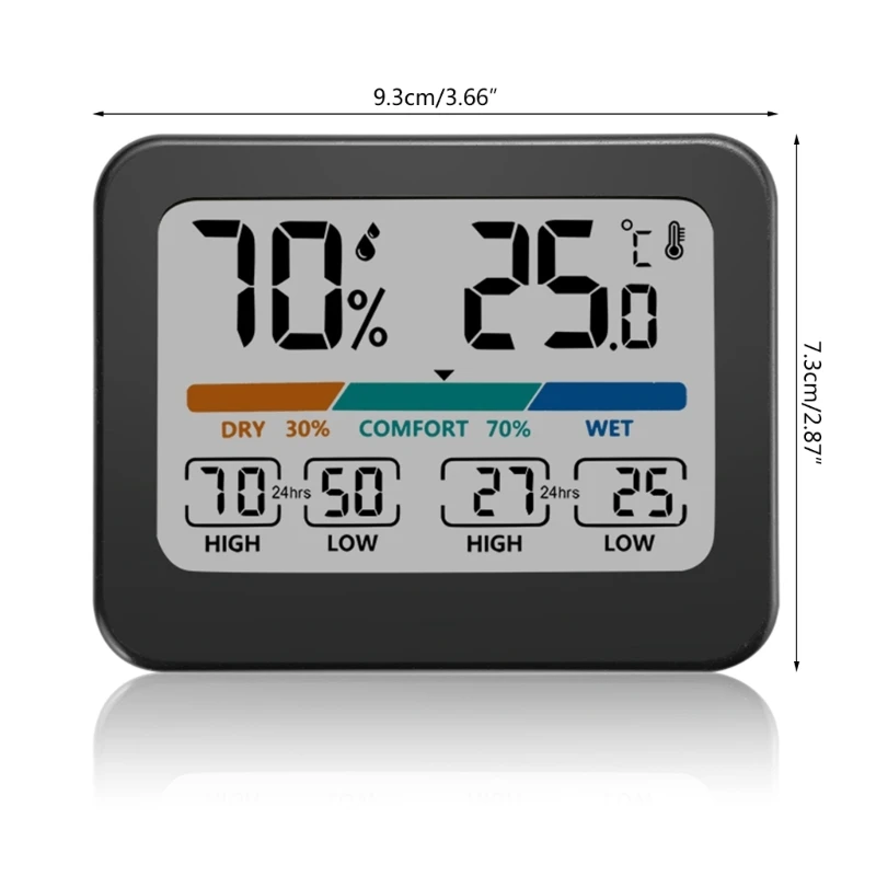 Termometro digitale Igrometro Display LCD Sensore umidità elettronico Indicatore temperatura con staffa per baby room Drop