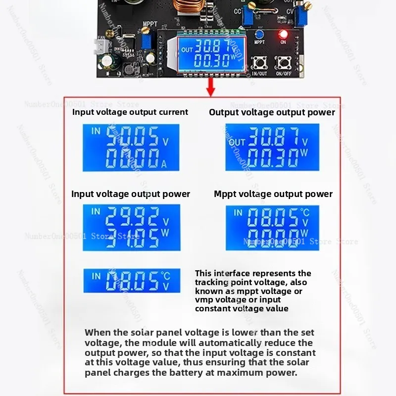 LT8705 المعدل المتزامن وحدة باك الأوتوماتيكية 300W20A شحن الطاقة الشمسية MPPT منظم ، لوحة الطاقة