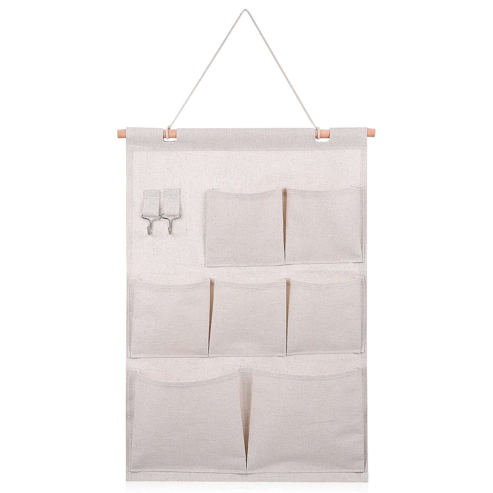 Nursery Closet Door Organizer Wall-mounted Hanging Bags behind The ( ) 2 Pack Storage with Pockets Beige Wood