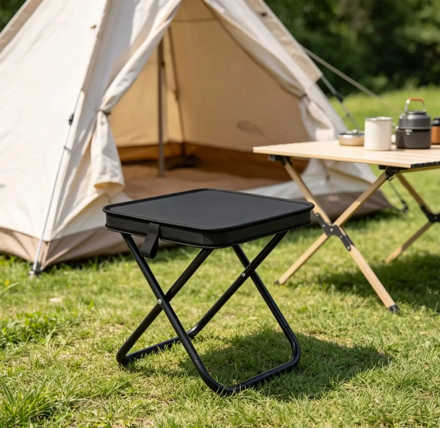 Portable Retractable Folding Stool, Lightweight Pocket‑Size Seat for Fishing, Camping, Outdoor Travel, Picnic & Leisure Activiti image 4