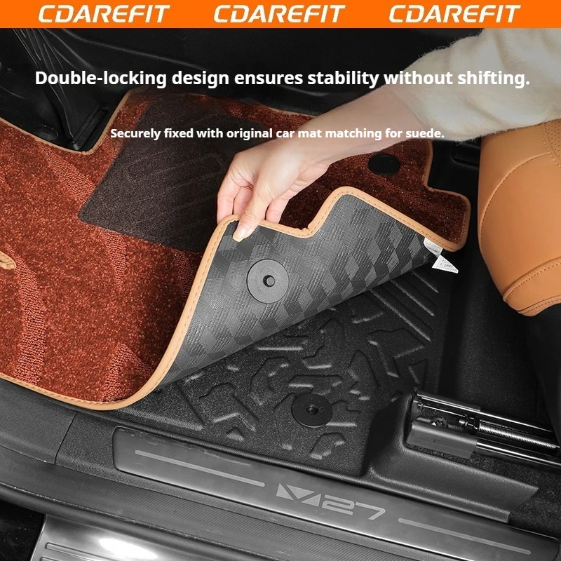 For Chery iCAUR V27 TPE Thickened Car Double-Layer Floor Mat 3D Full Coverage Waterproof Dedicated Floor Mats Upgrade Trunk Mat