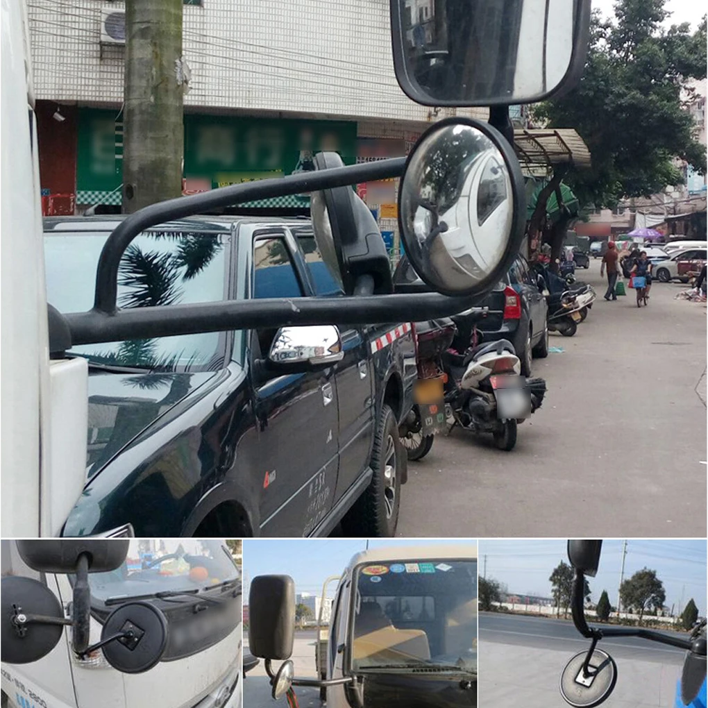 

Зеркала для слепых мест для грузовиков, зеркала высокого разрешения, широкое зрение, зеркала заднего вида для кривизны, простая установка, вспомогательные средства заднего хода