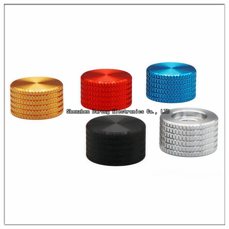 17×10 all aluminum solid core lattice knob round shaft potentiometer knob cap Electronic instrument equipment switch screw fixed