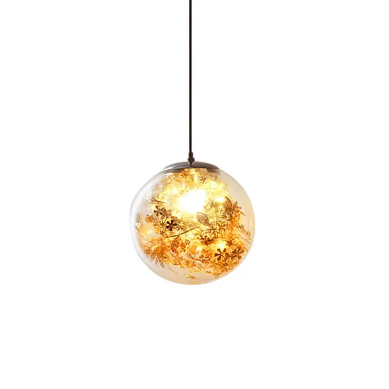 

Nordic round transparent glass ball lamp clothing store restaurant bar window simple light luxury silver bubble ball chandelier