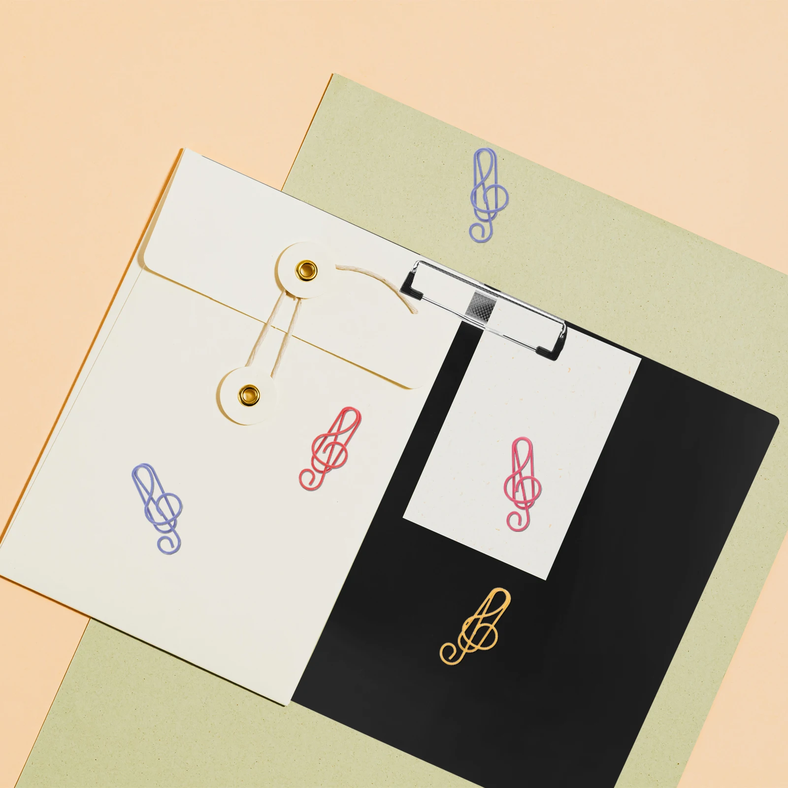 

50Pcs Music Note Paper Clips Colored Metal Marking Clips for Files Documents Office Organization School Stationery