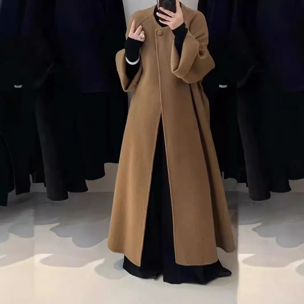 

Premium Double-sided Wool Coat for Women Winter Clothes Cashmere Wool Jacket Over Knee Thick Commuter Khaki Long Coats for Women