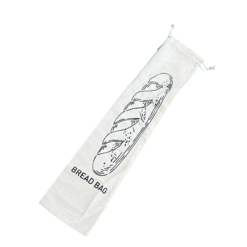 Stylish Linen Drawstring Bag for Bread and Fruits Convenient Bread Storage Bags