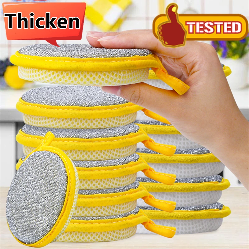 Thickened Double Side Sponge Dishwashing Reusable Washable Cleaning Tools Kitchen Sponges for Washing Dishes Tableware Pan Brush