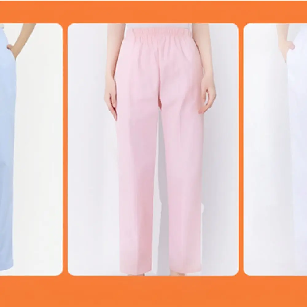 Unisex Elastic Waist Scrub Pants Breathable Nursing Trousers For Hospital Clinic Medical Workers Daily Professional Wear
