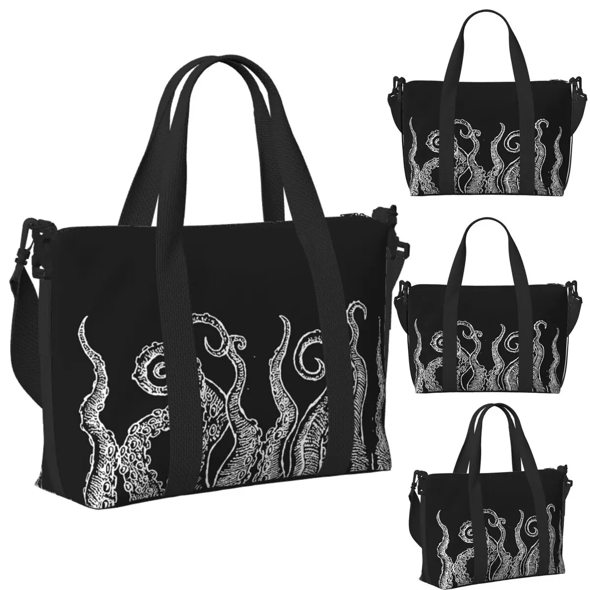 

Custom Tentacles (18) Beach Travel Bag Large Capacity Tote Bags for Gym Yoga Women Shopping Duffle Shoulder Bag