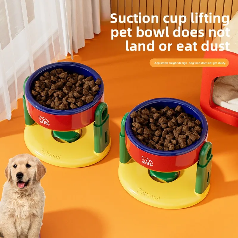

Dog Food Bowl Adjustable Lifting Cat Bowl Oblique Mouth High-footed Bowl To Protect The Cervical Spine and Prevent Overturning