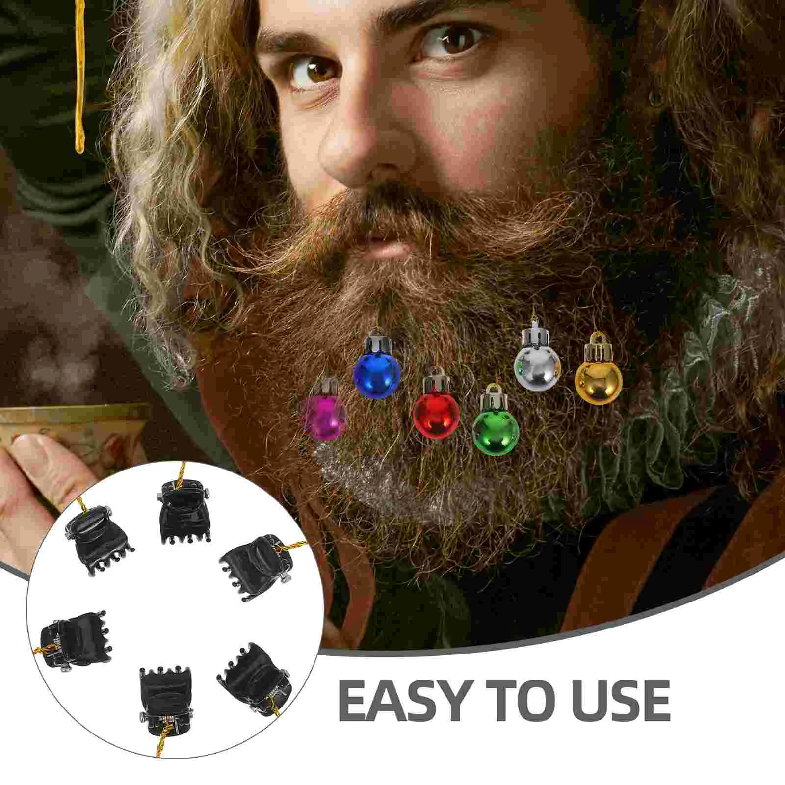 12 Pcs Christmas Beard Clip Decoration Decorate Facial Hair Baubles Ornaments Man