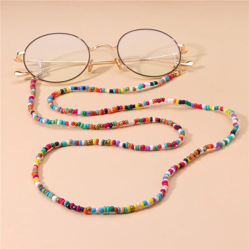 1PCs 70cm Women Fashion Beads Mask Sunglasses Chains Eyeglasses Chains Sunglasses Holder Necklace Eyewear Retainer Accessories