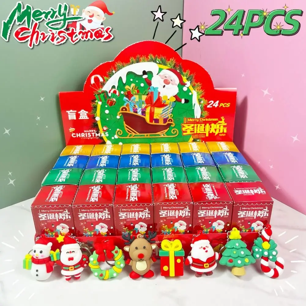 

2024 24 pcs Keychain Christmas Mystery Box Bath Toys 24 Days Advent Calendar Creative Party Favor Gifts Surprise Toys Kids