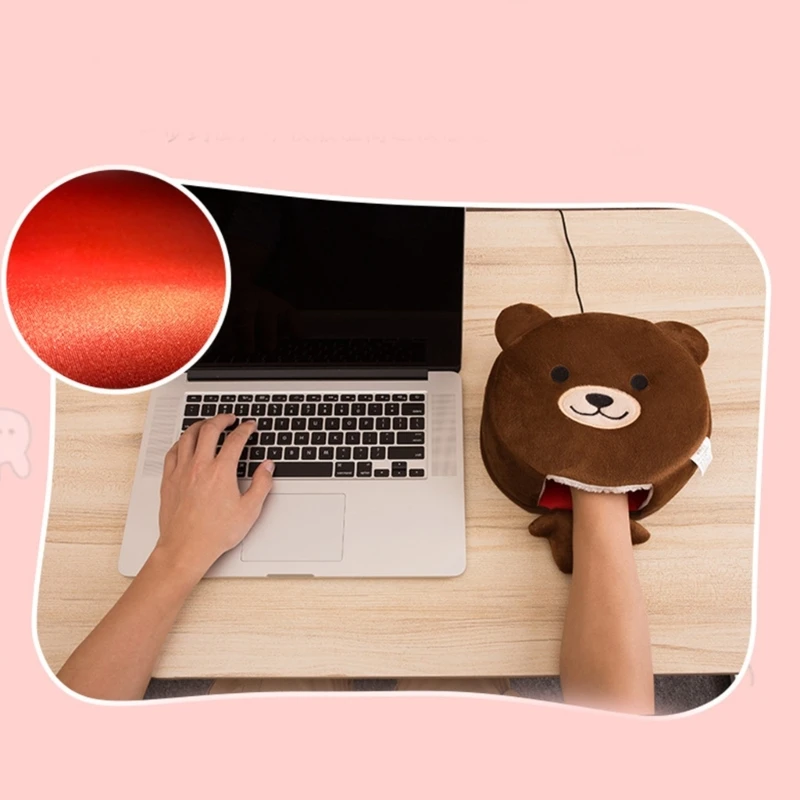 لطيف الكرتون الحيوانات الفانيلا ساخنة ماوس الوسادة جهاز تدفئة محمول USB ساخنة ماوس مع المعصم قابل للغسل لوحة الماوس التدفئة