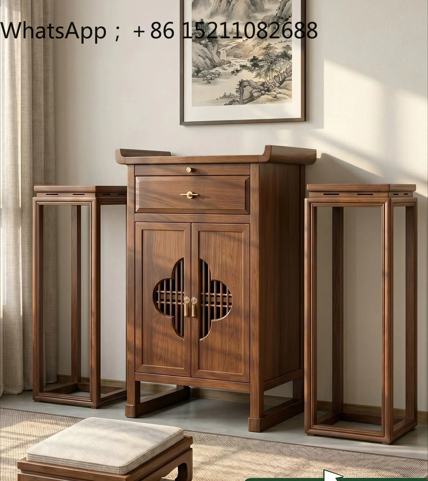 LLY solid wood offering table incense case household Buddhist platform Guan Gong Buddha table Guanyin God of Wealth offering