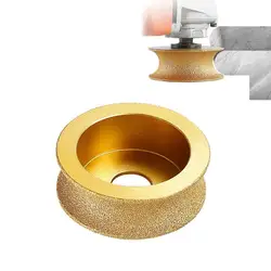 20mm Bore Dia 3Inch 75mm Round Vacuum Brazed Diamond Grinding Wheel Demi-bullnose Edge Marble Stone Edging Profile Grinding Disc