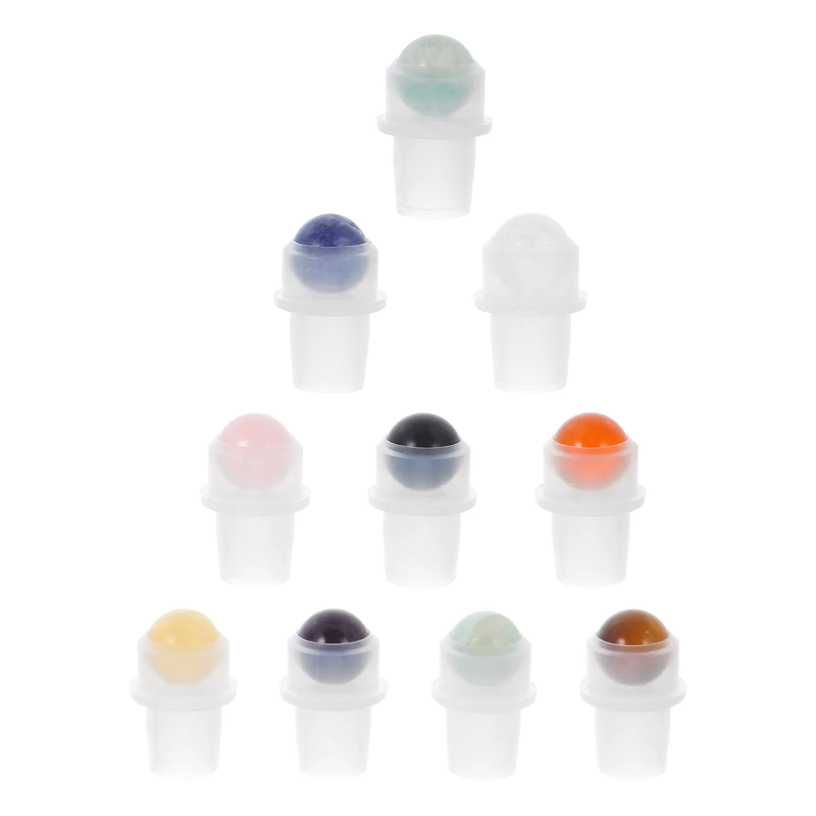 

10pcs Essential Oil Bottle Accessories Natural Jade Gemstone Roller Balls Aromatherapy Perfume DIY Reusable Small Glass Bottles