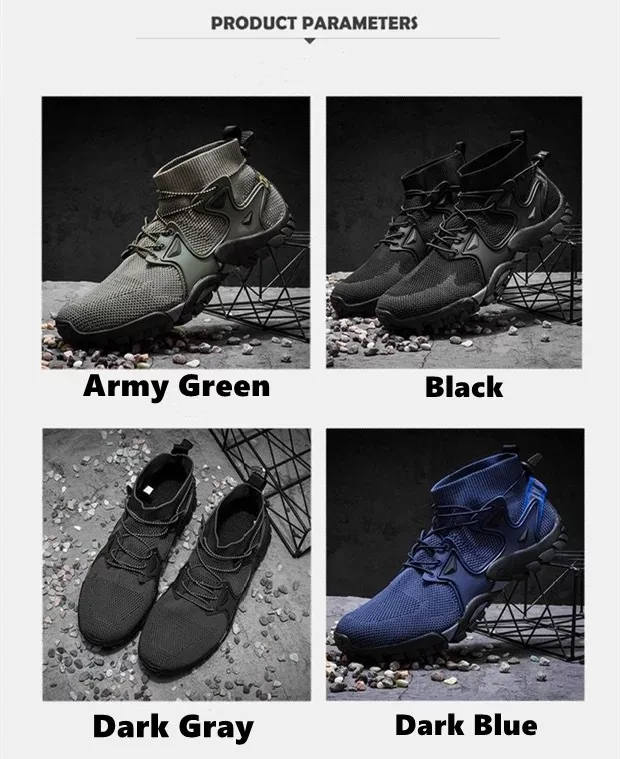 Outdoor Hiking Boots, Water-Crossing and Stream-Tracing Shoes, Fishing Shoes, Hiking Shoes, Non-Slip, Breathable, Mid-Cut