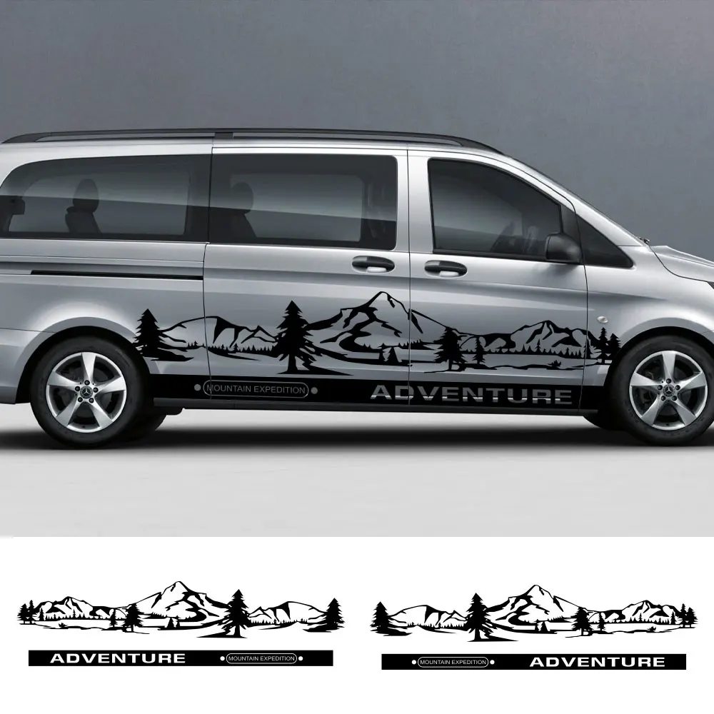 4Pcs/Lot Car Stickers For Mercedes Benz Vito V Class Viano W447 WV639 W638 Camper Van Graphics Vinyl Decals Tuning Accessories