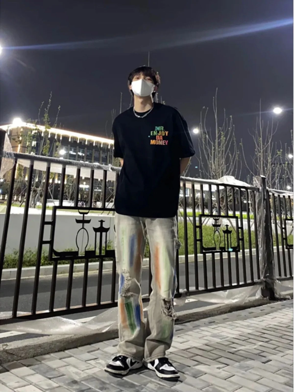 

Джинсы American Vibe fiti Waed Denim для мужчин, летние, зауженные, с микро-клешем, молодежные, трендовые, с низкой посадкой, прямые.