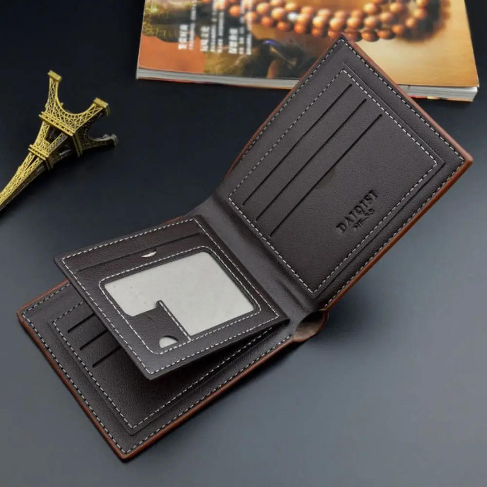 

Multi-card Slot Business Men's Short Wallet Pu Leather Casual Credit Card Holder Solid Color Cash Bag Coin Pocket Daily