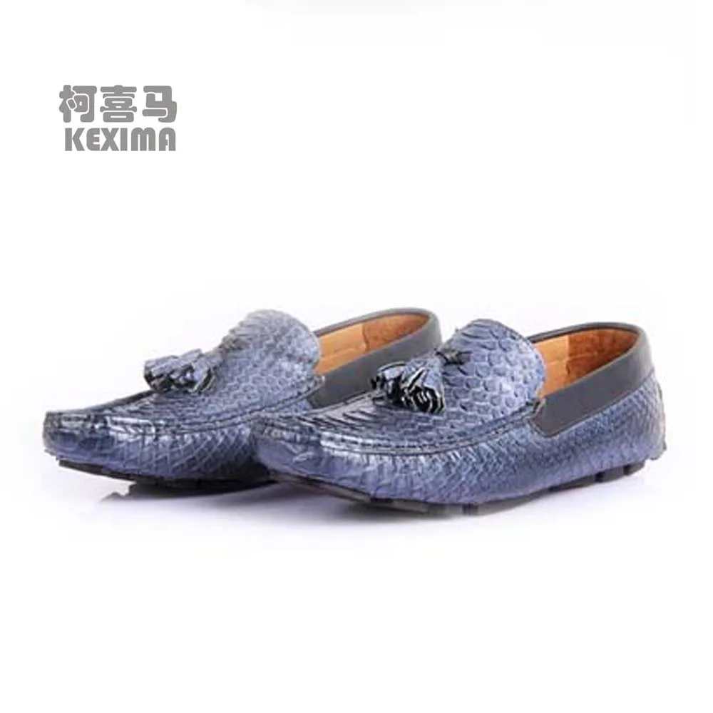 hulangzhishi new male Python skin  men snake leather shoes  leisure  sailing  Men's shoes  Genuine leather men Doug shoes