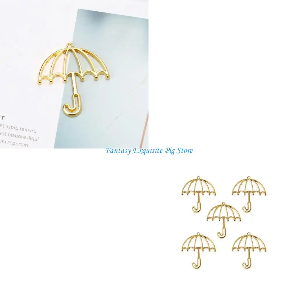 5x إطار مظلة ذهبي مصنوع يدويًا من الراتنج إطار مفتوح فارغ للحرف اليدوية #1