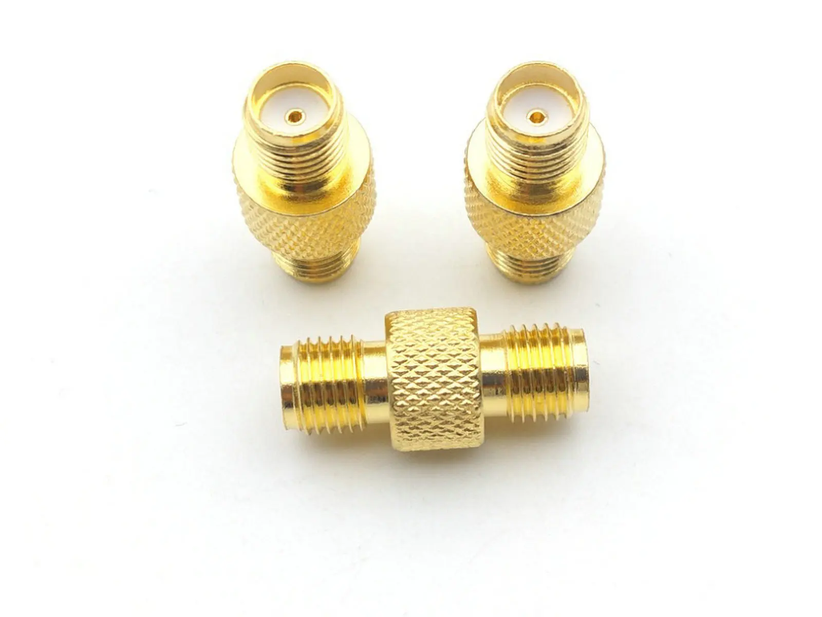 banhado a ouro sma femea para femea reta rf adaptador conector 01