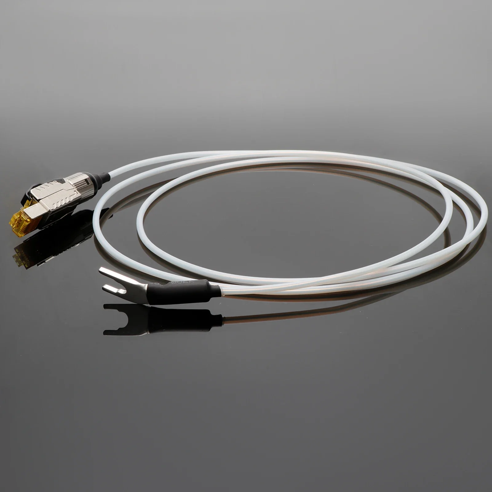 HIFI Sterling Pure Silver CAT8 to Y Spade Cable For GND Amplifier Decoder Speaker Audio Grounding Box Tuning Box Audio Cable
