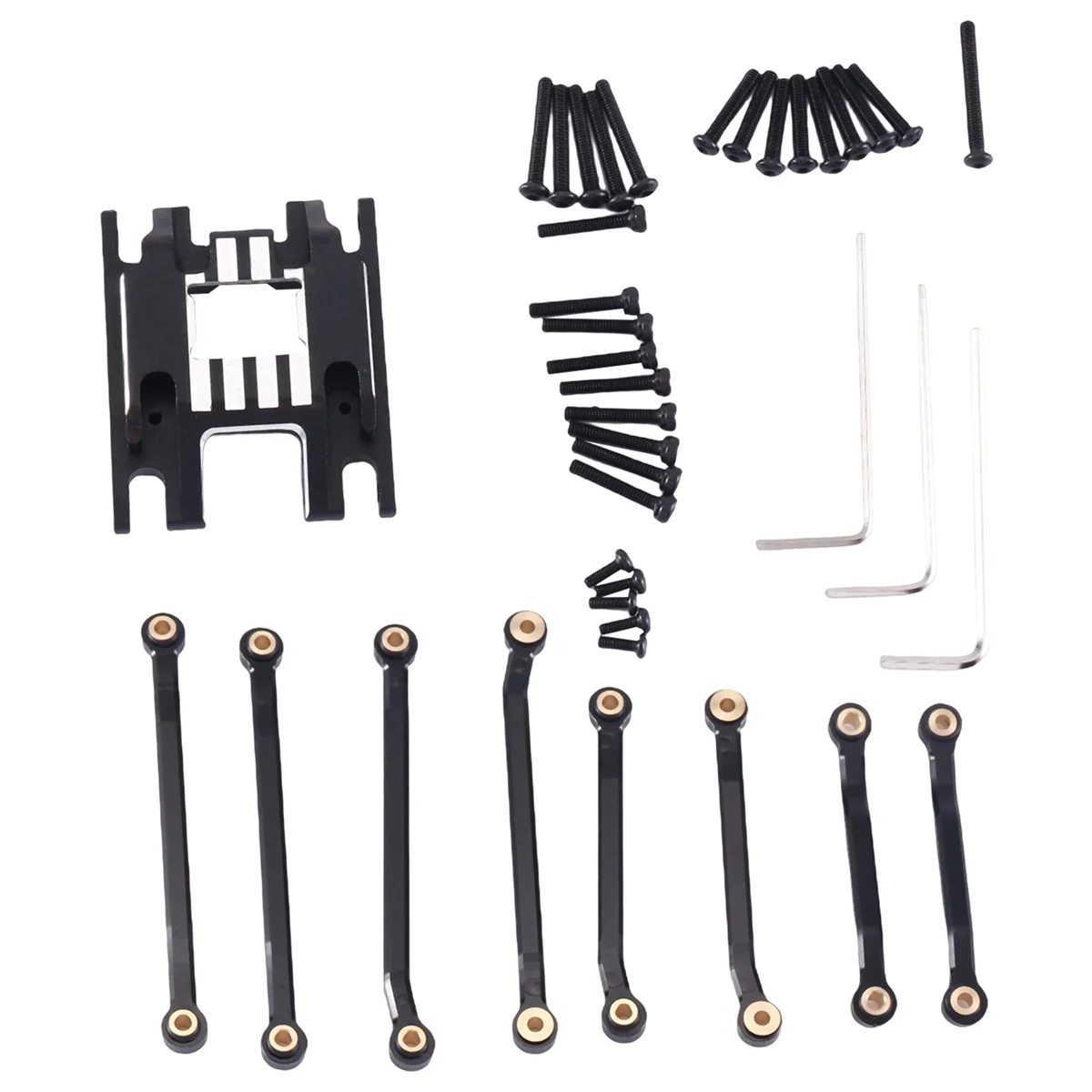 Metal Skidplate and High Clearance Suspension Link Set 9736 9749 for TRX4M 1/18 RC Car Upgrade Parts Accessories, Black