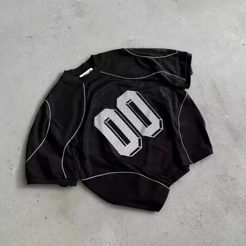 

Европейский и американский модный сетчатый свободный тренировочный топ. Летняя мужская и женская цифровая трехмерная дышащая толстовка.