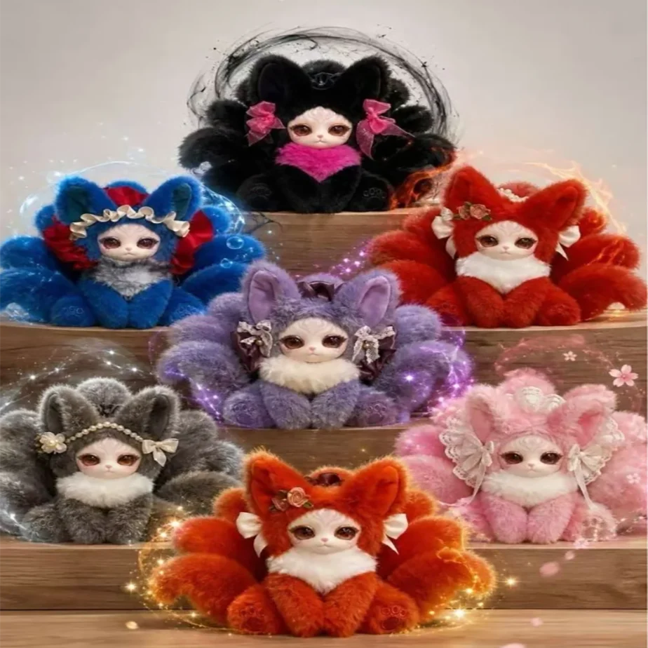 New-Hot Auspicious Nine-Tails Series Vinyl Plüschpuppe Blind Box Chinoiserie Chaomei Nine-Tailed Fox Doll Überraschungsgeschenk
