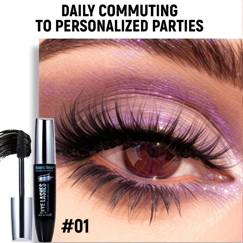 Wasserfeste Farb-Mascara zur Verlängerung von Volumen, Locken, Verbesserung mit Wimpernprimer, wischfest, für lebendige, langanhaltende Auslässe