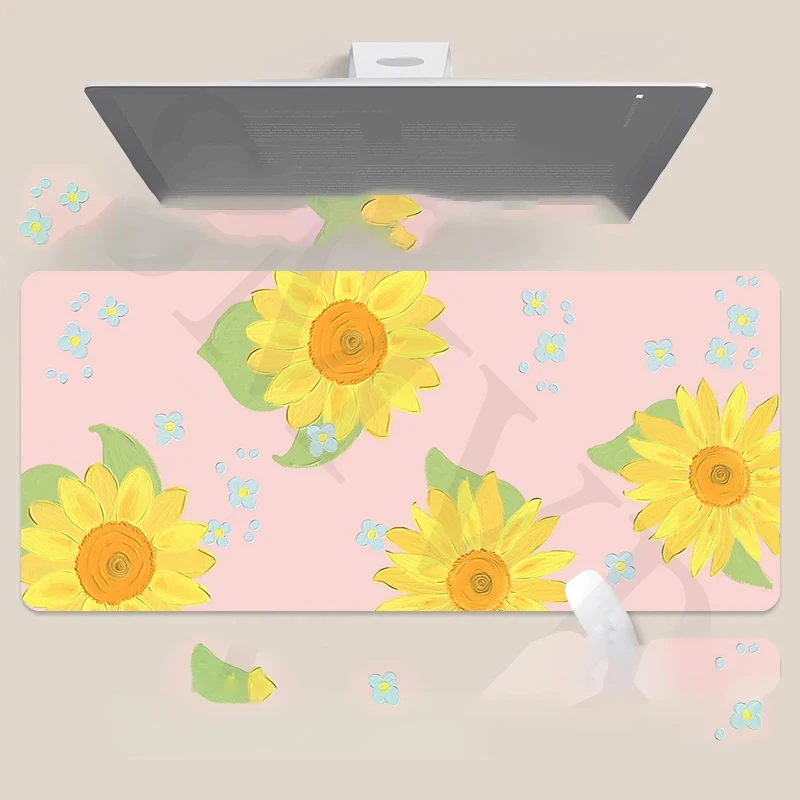 Flower Large Mouses Mat Cute Mousepad Big Kawaii Desk Rugs Rubber Keyboard Mats Desks Pad Best Mouse Pads non-slip Anime style