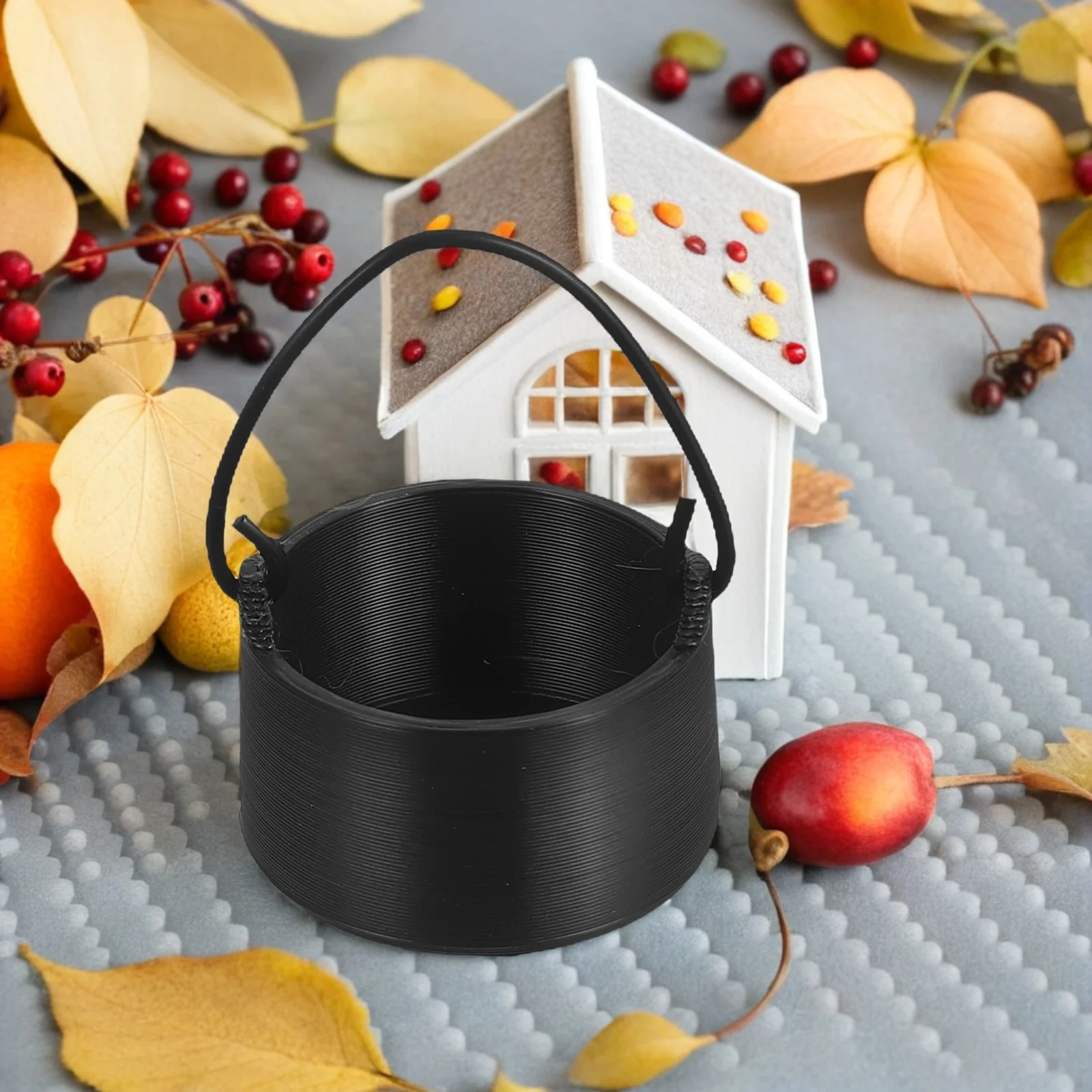 

20 Pcs Halloween Crucible Can Cast Iron Mini Cauldron Dollhouse Witch Props Black Plastic Pot