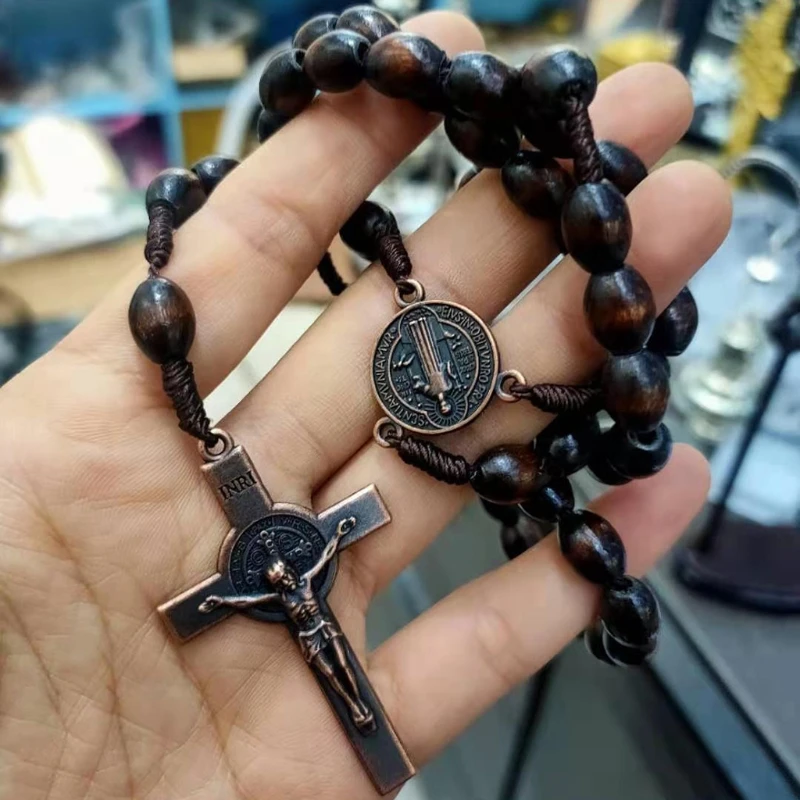 Beads Chain for Cross Necklace Christian Religious Prayer Christmas Jewelry Beads Cord Rosary Necklace Drop Shipping