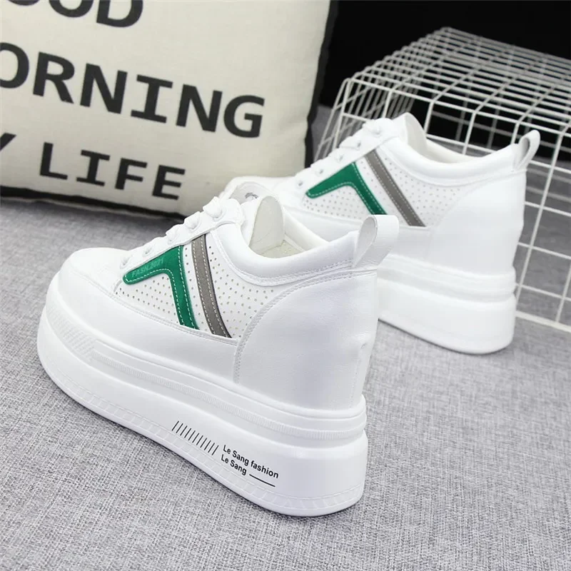 2025 جديد إمرأة 10 سنتيمتر منصة إسفين موضة أحذية رياضية أحذية الدانتيل تفلكن مكتنزة حذاء رياضة السيدات أحذية منصة الموضة