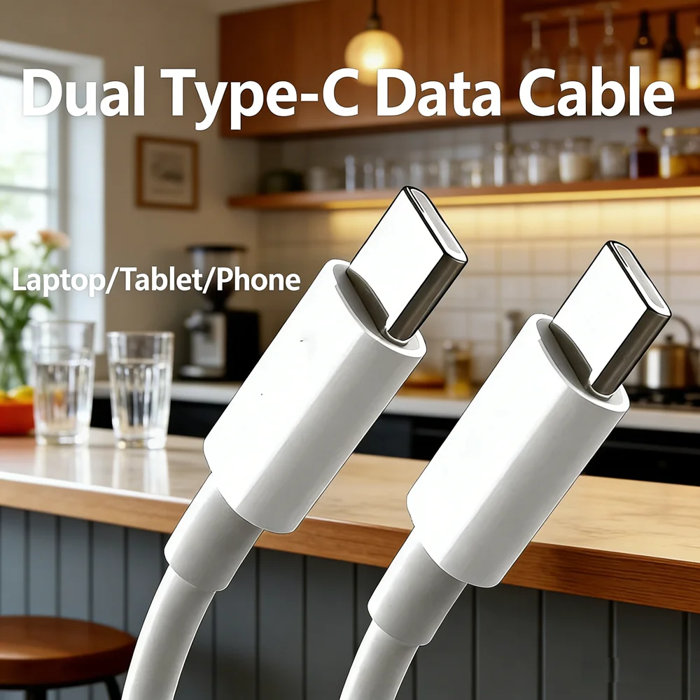 White 2 Meter USB-C Fast Charging Data Cable 1 Pack Universal Charger Cord for Phones Tablets Laptops